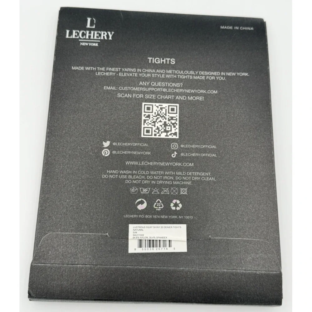 Lechery Lustrous Silky Shiny 20 Denier Tights S/M Natural New 11002